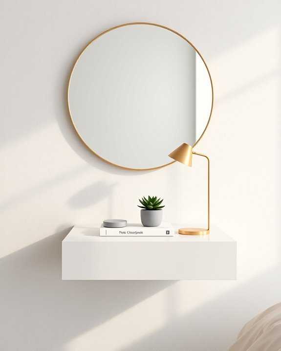 elegant mirrored floating nightstands