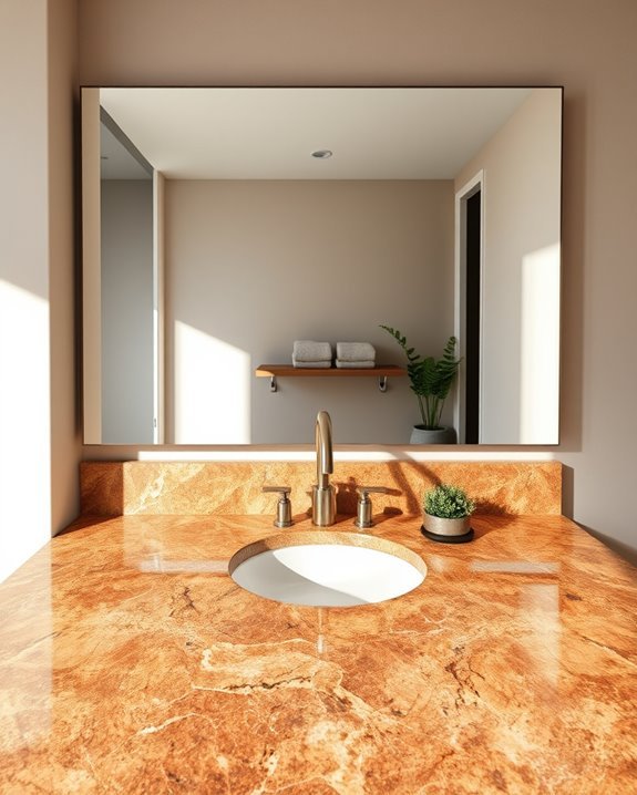 elegant mirrors enhance granite