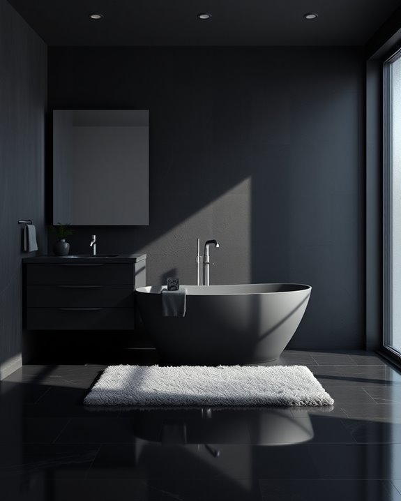 elegant monochromatic bathroom design