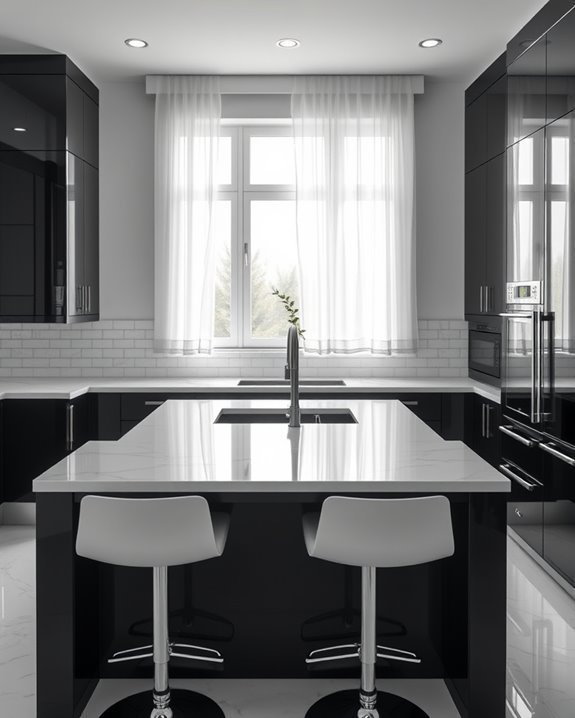 elegant monochrome cabinet design