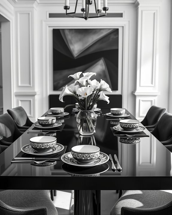 elegant monochrome dining experience