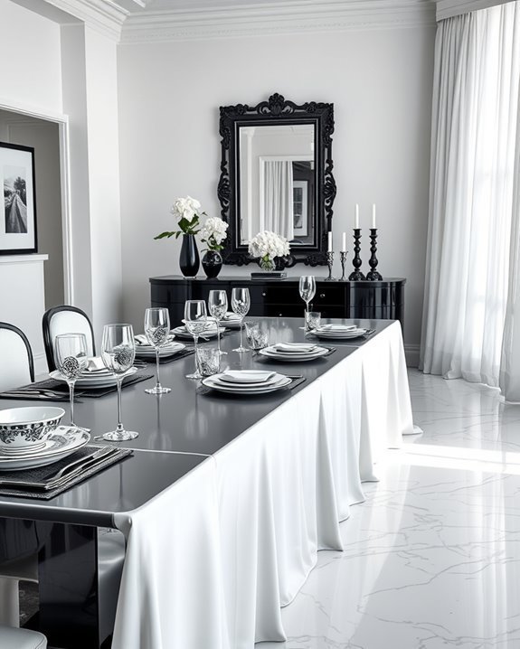 elegant monochrome dining experience