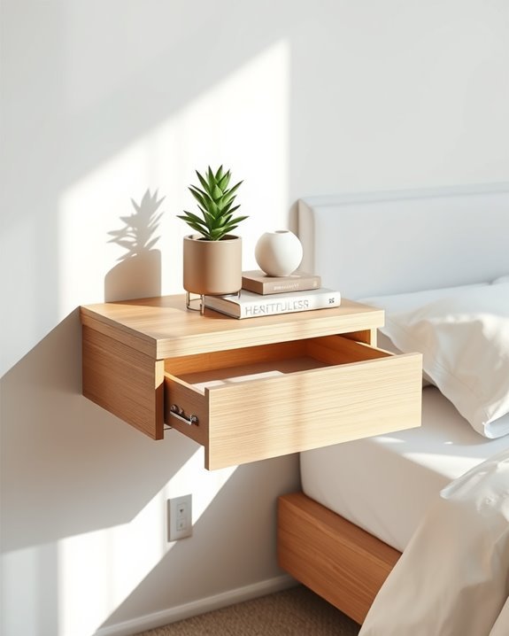 elegant multi functional floating nightstand