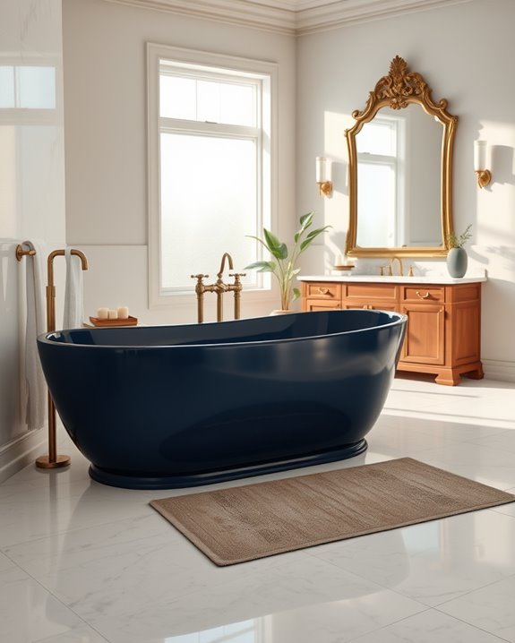 elegant navy blue bathtubs