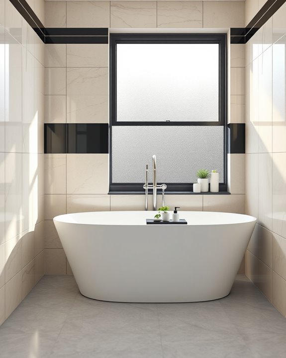 elegant neutral black tile borders