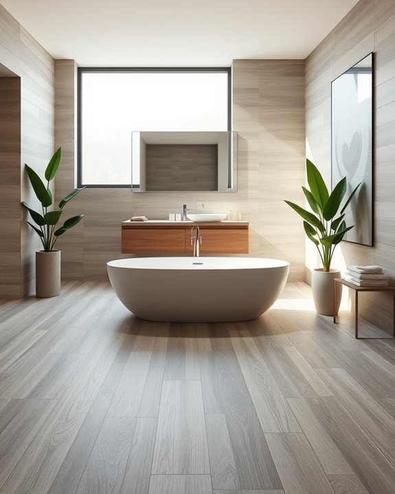 elegant oversized plank tiles