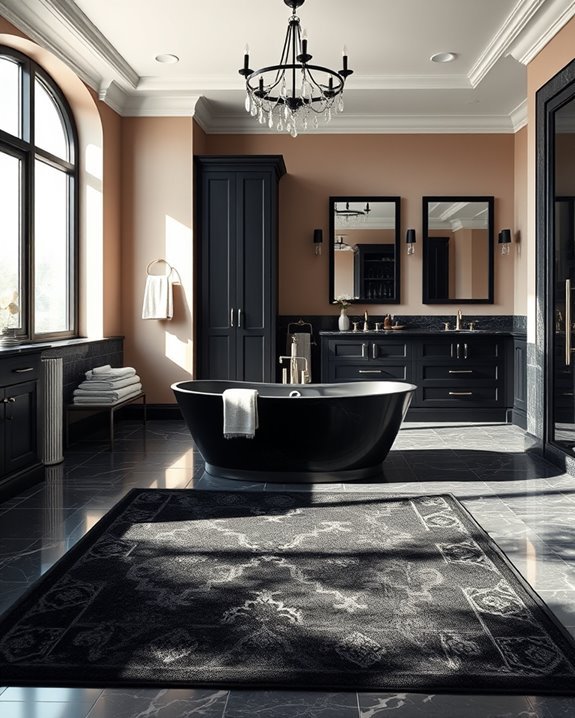 elegant patterned black rugs