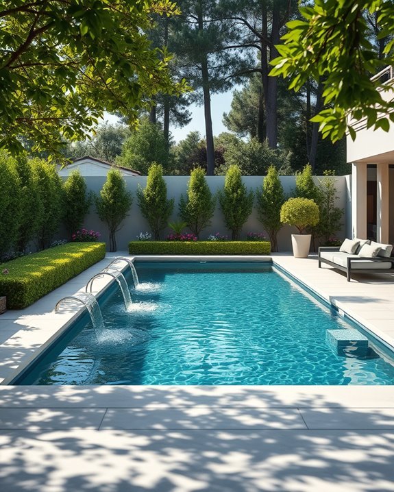 elegant pool with features