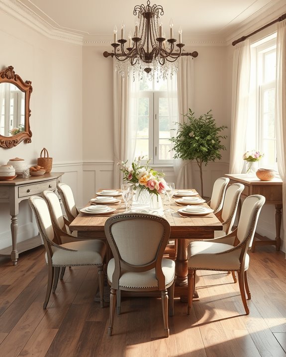 elegant rustic dining space