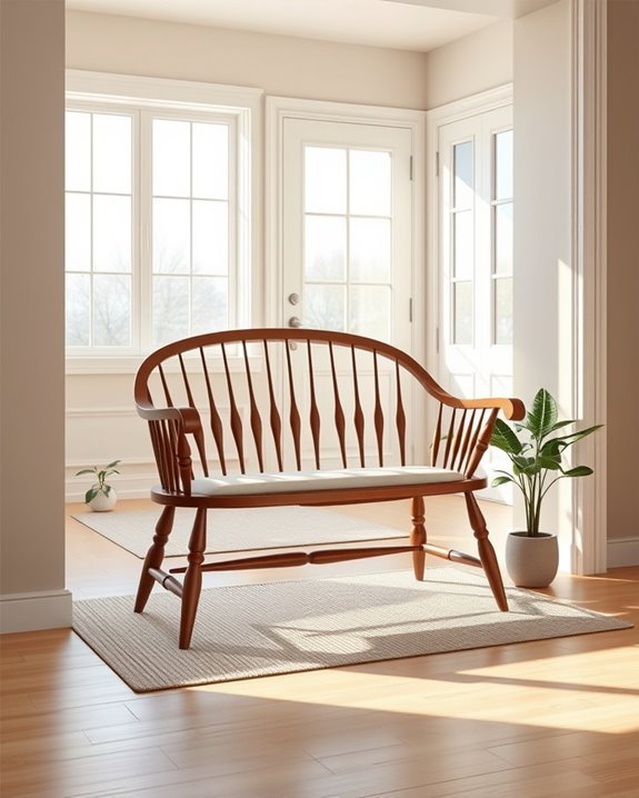 elegant rustic entryway bench