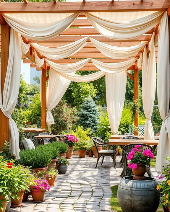 elegant shaded coffee retreat
