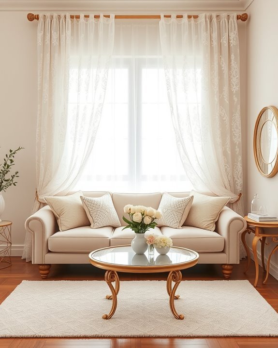 elegant sheer lace curtains