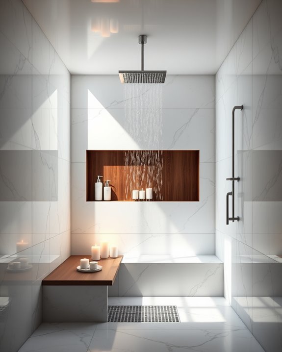 elegant shower nook organization