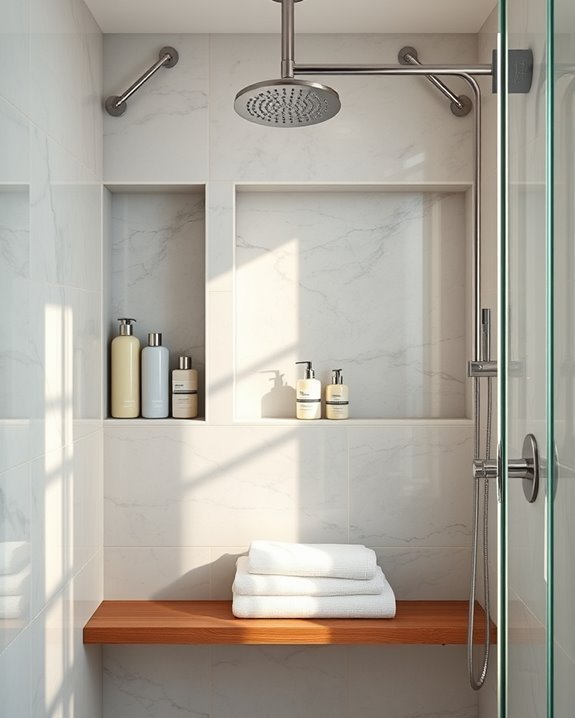 elegant shower storage solutions