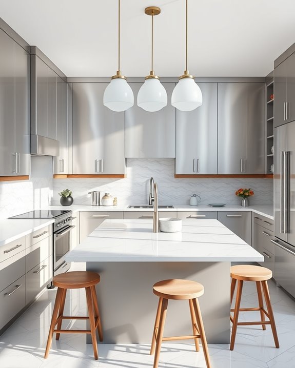 elegant silver kitchen design