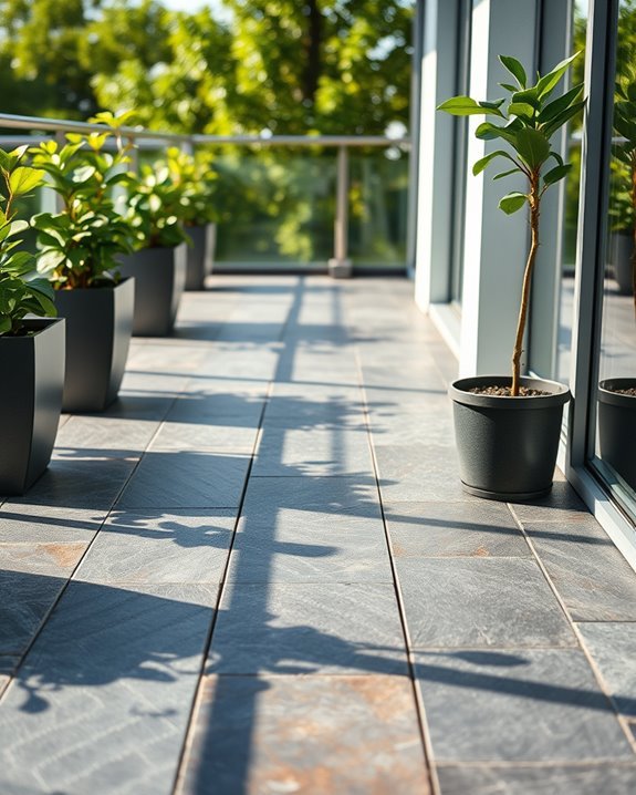 elegant slate balcony flooring
