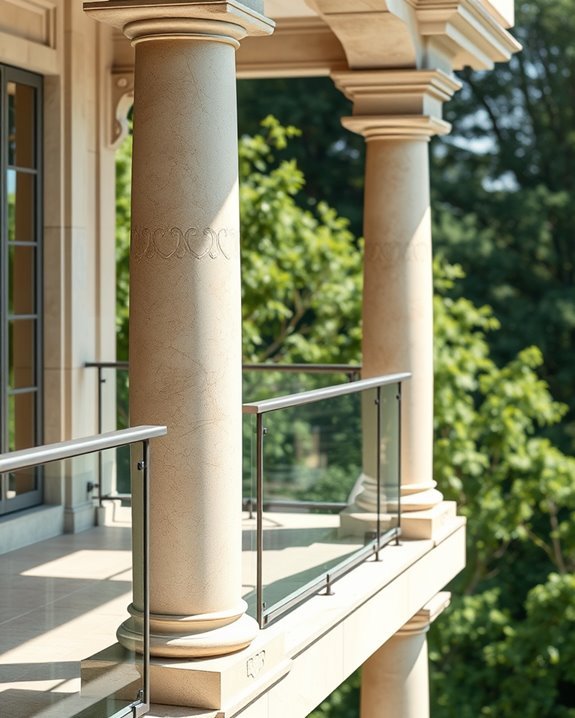 elegant stone balcony pillars