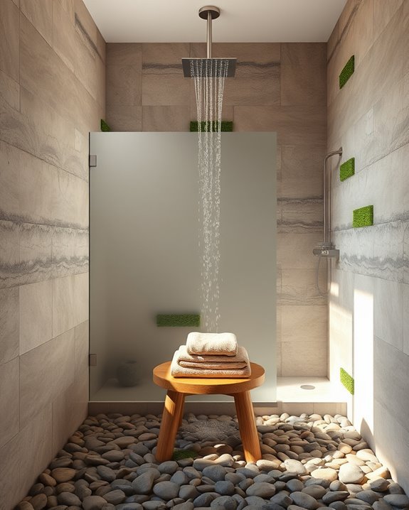 elegant stone tile showers