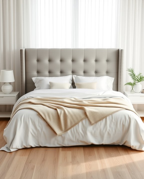elegant upholstered headboard bed