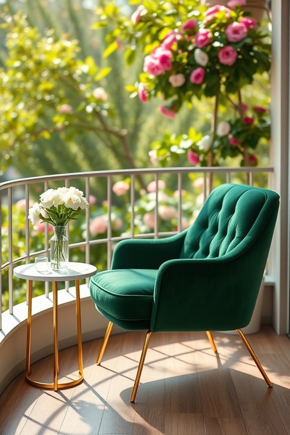 elegant velvet balcony chairs