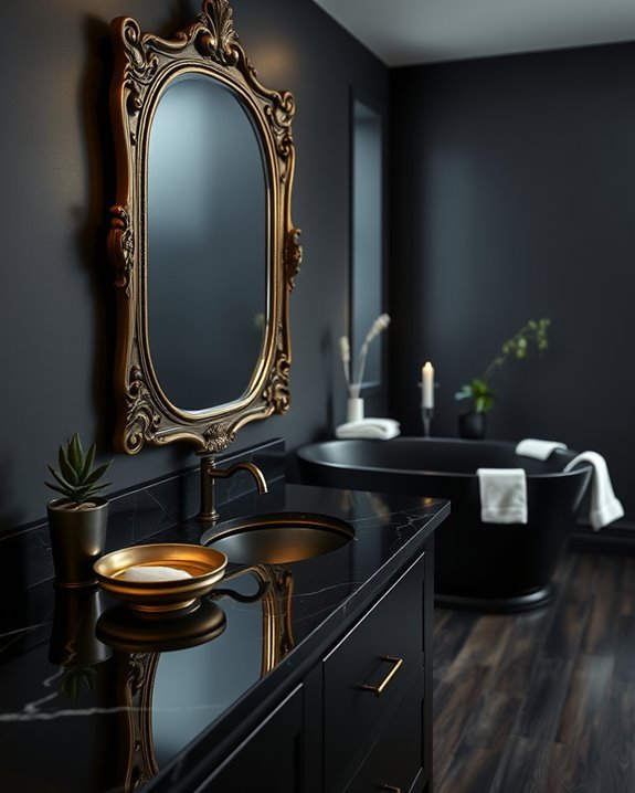 elegant vintage black mirrors