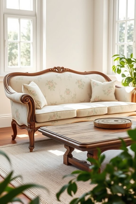 elegant vintage floral sofa
