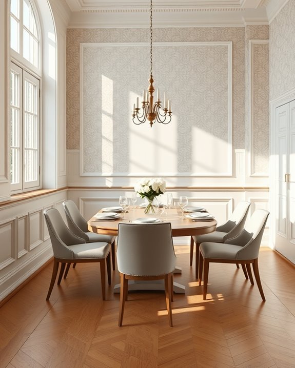 elegant wainscoting enhances sophistication