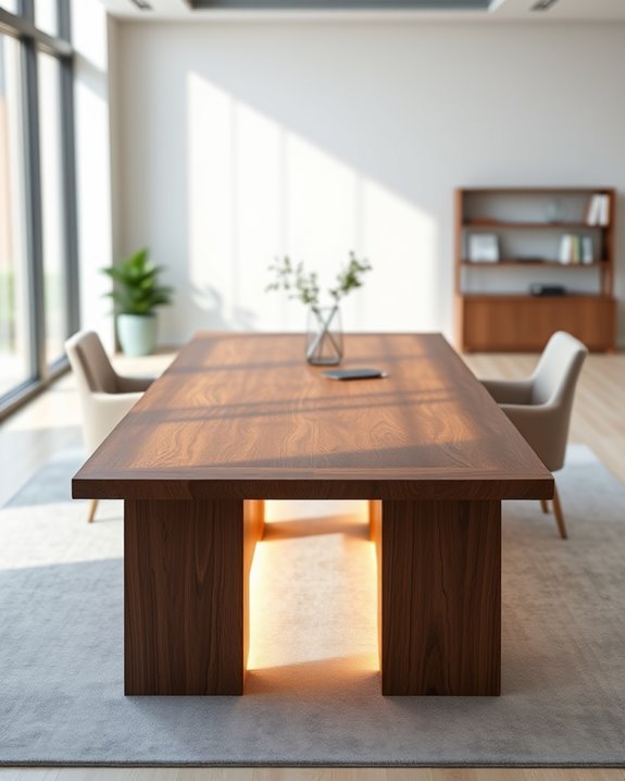 elegant walnut office table