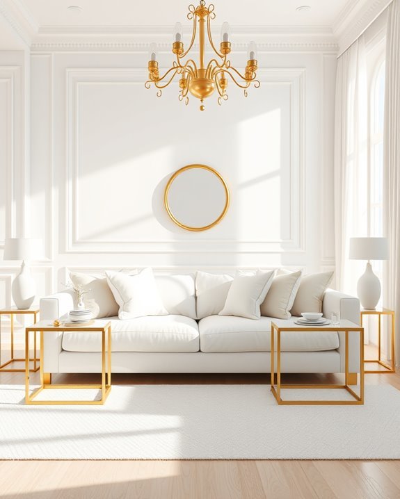 elegant white and gold