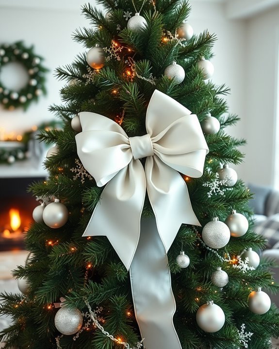 elegant white bow centerpiece