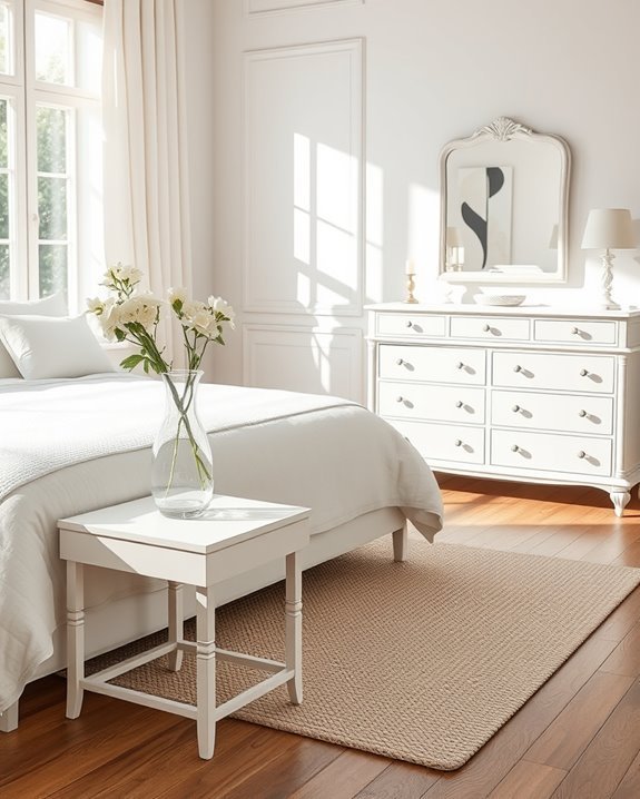elegant white furniture accessories