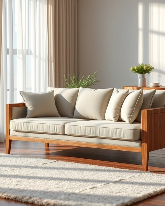 elegant wooden frame sofas