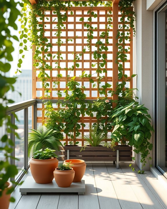 elevate balcony with trellis
