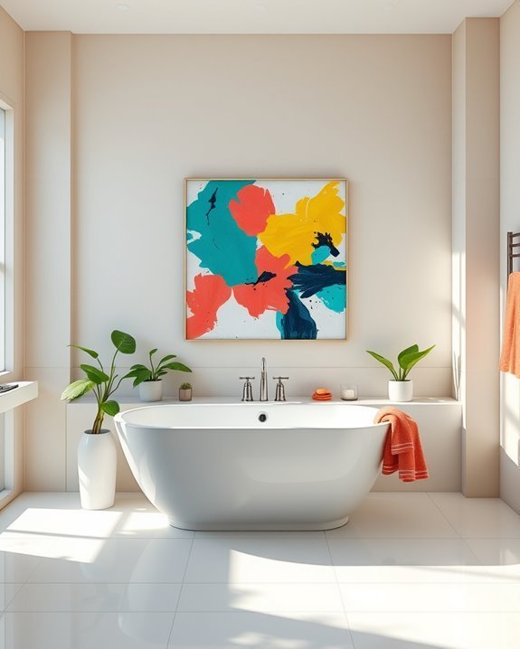 elevate bathroom with artwork