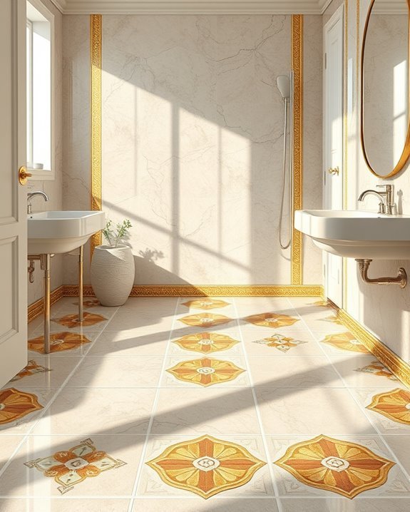 elevate bathroom with metallics