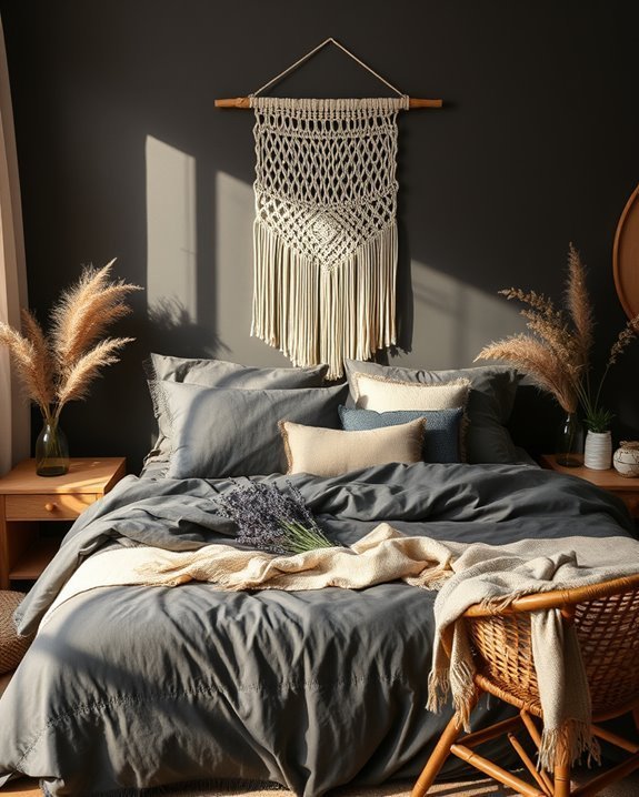 elevate bedroom with dried flowers
