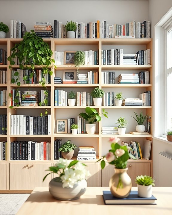 elevate shelves with plants