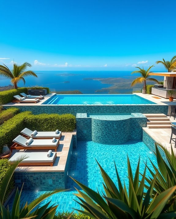 elevated multi level pool design