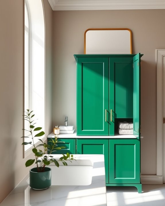 emerald green bathroom elegance