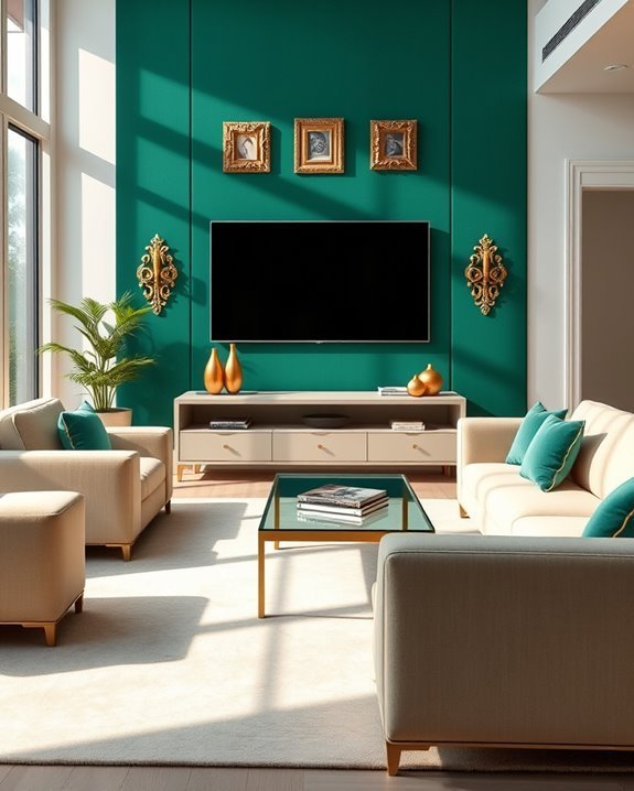 emerald green luxury accents