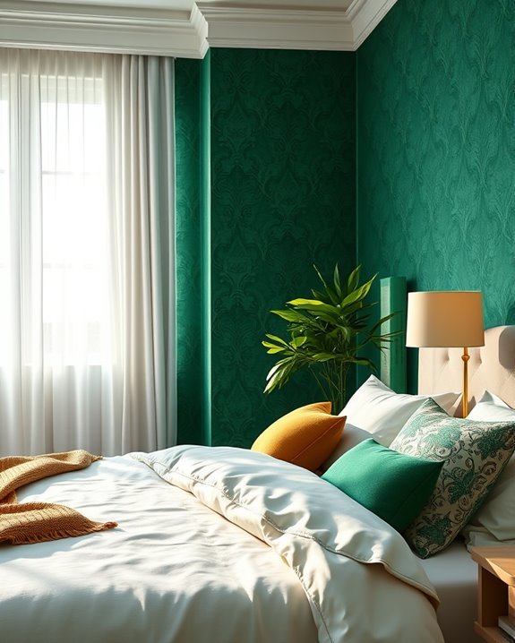 emerald green luxury bedroom
