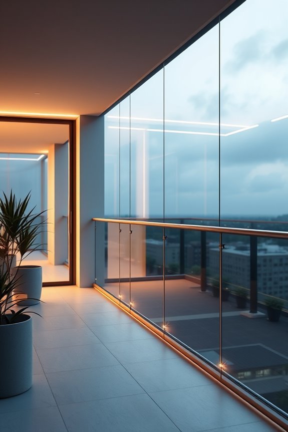 enchanting balcony glass lighting
