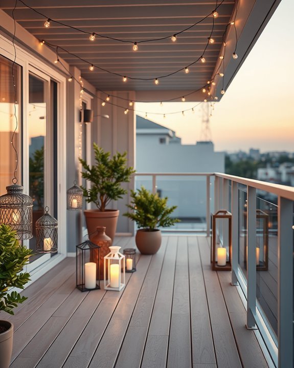 enchanting balcony lighting decor