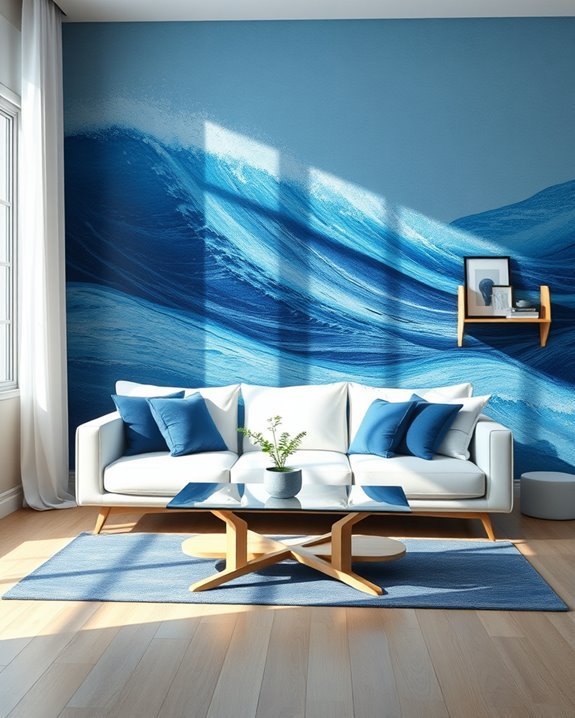enchanting blue mural designs