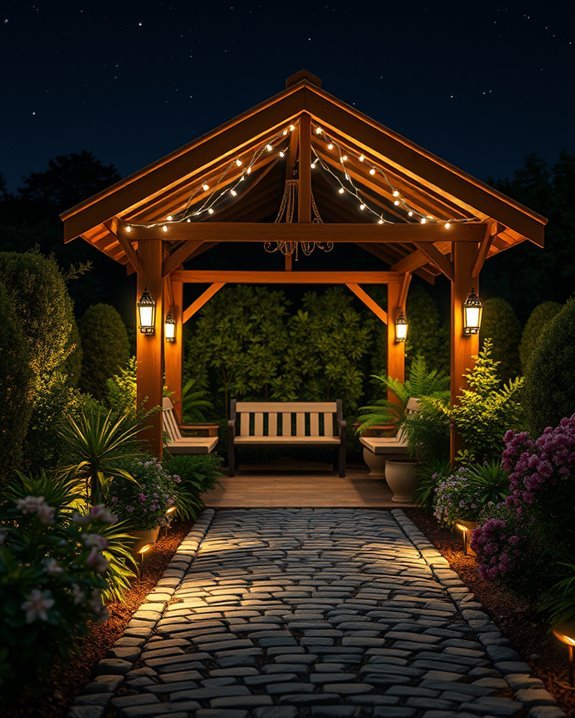 enchanting evening gazebo lighting