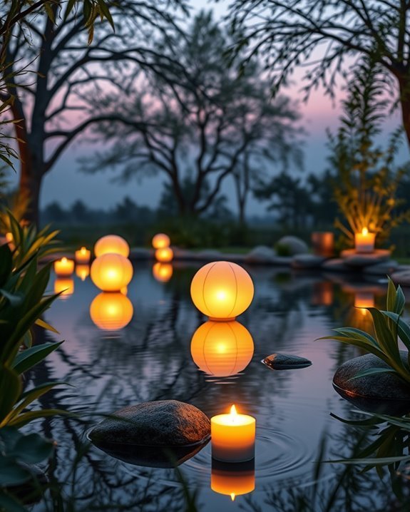 enchanting floating water lights