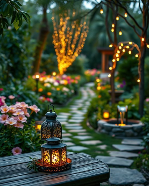 enchanting garden evening lighting