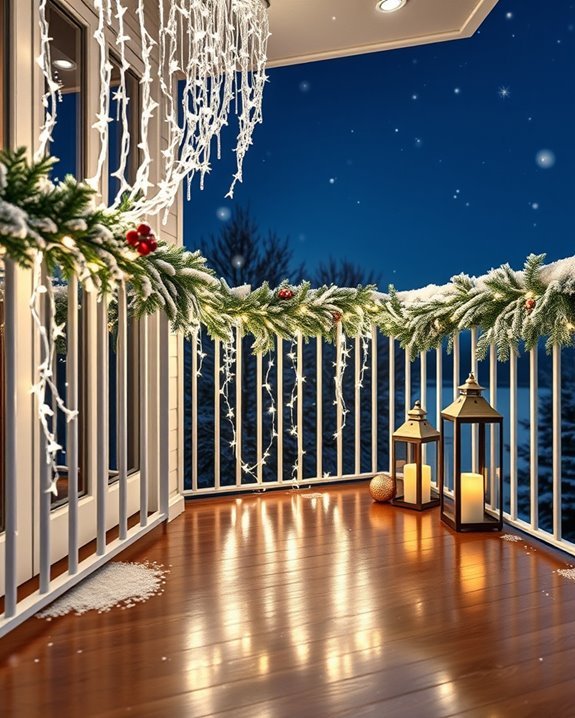 enchanting icicle balcony lights