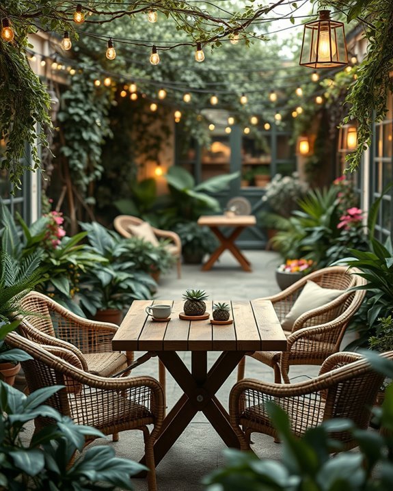 enchanting outdoor cafe ambiance