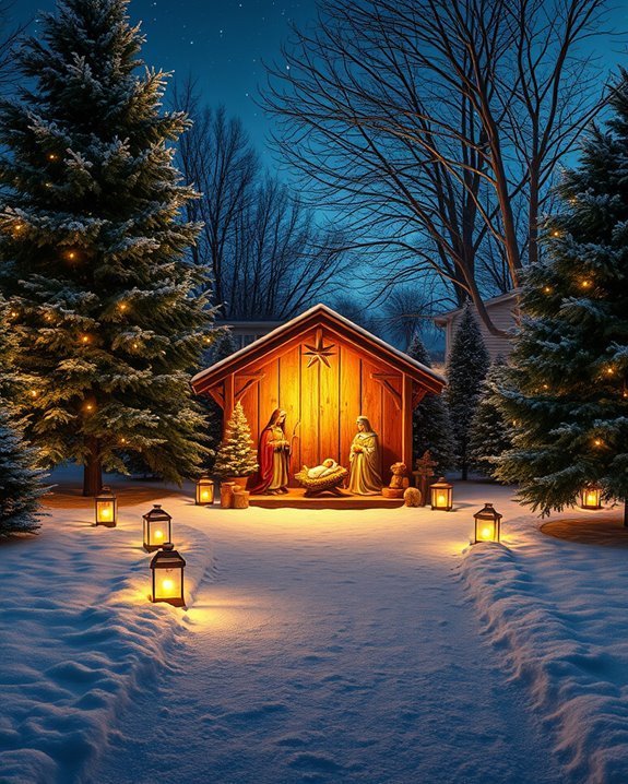 enchanting outdoor nativity display